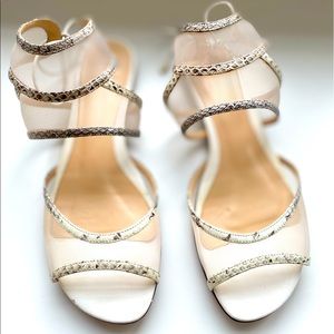 Birman snakeskin mesh & leather wrap sandal